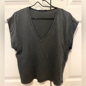 ZARA DARK GREY BUTTERFLY SLEEVE TEE